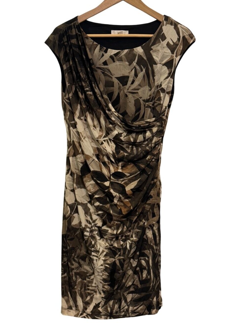 Floral Camouflage Sleeveless Petite Dress Size 8 Polyester Blend Made In Philipp